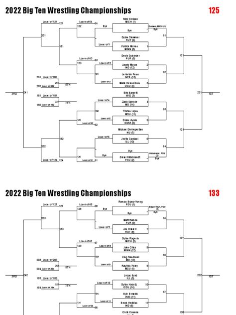 big ten wrestling brackets